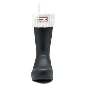 Hunter Women's Boots Socks Short Original Half Cardigan Knit Size M White